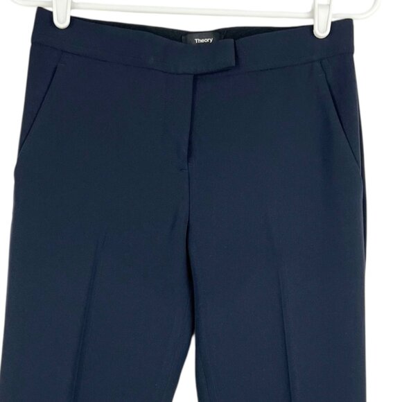 Theory Women's Skinny Leg Navy Blue Ibbey 2 Admiral Crepe Dress Pants Size 2 - Picture 3 of 10